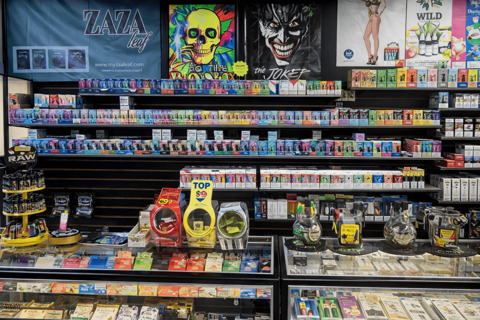 Inhale Exhale Smoke product wall in Jacksonville, FL